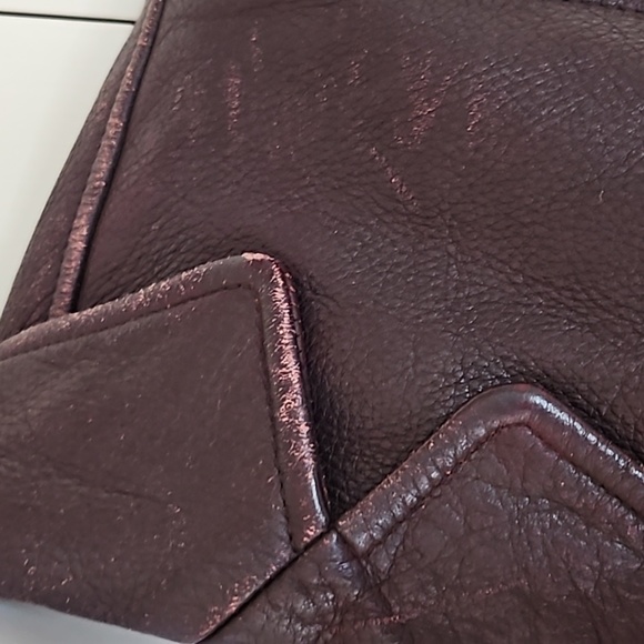 Robo Leather Burgundy Color Leather Blazer jacket Size Small - Picture 6 of 12